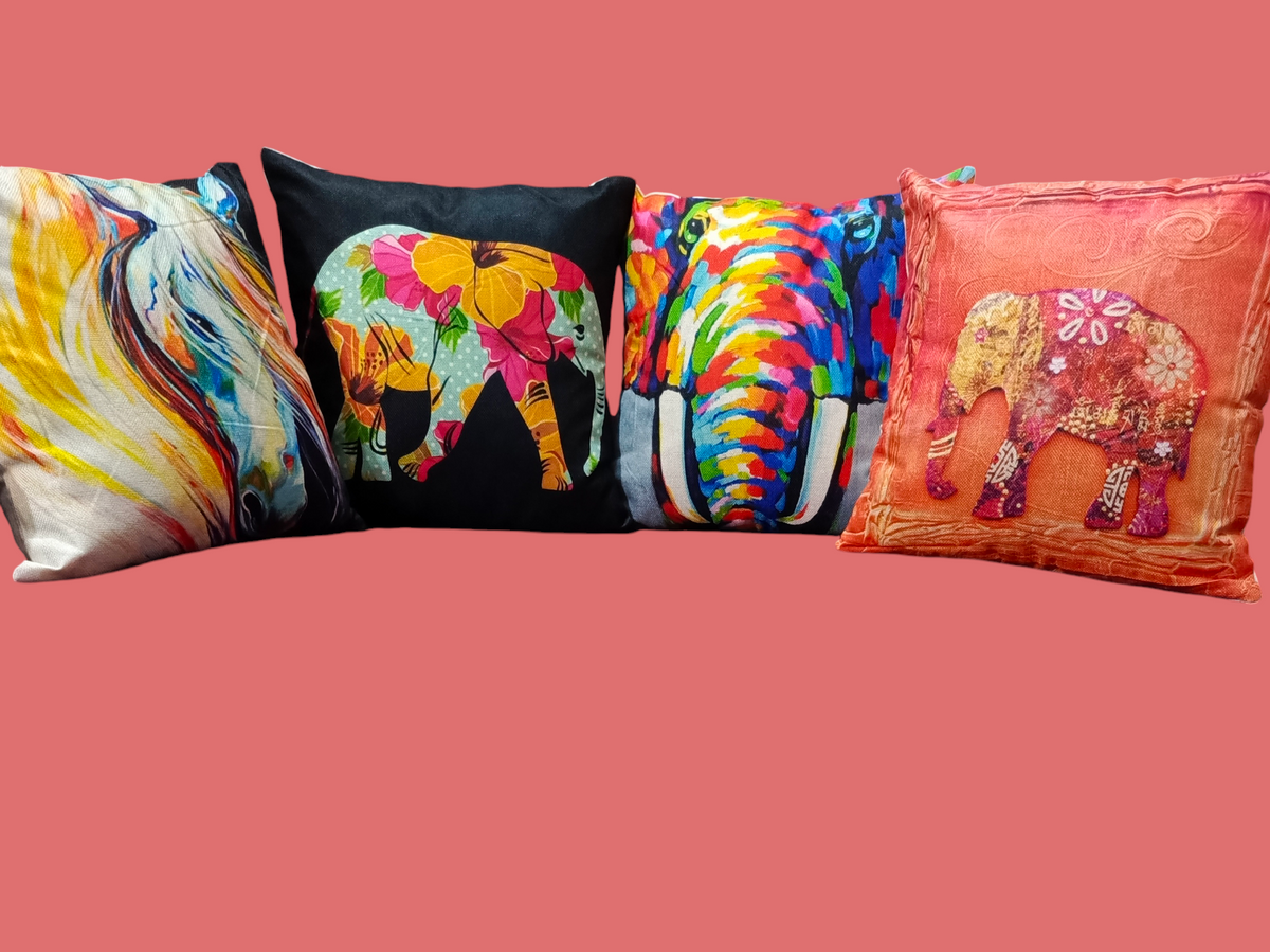 Pack Of 4 Khaddi Digital Printed Cushions Covers