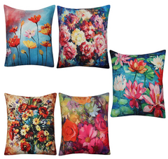 Pack Of 5 Khaddi Digital Printed Cushions Covers
