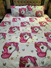HOUKIG Unicorn Double Bed Sheet DS # 161