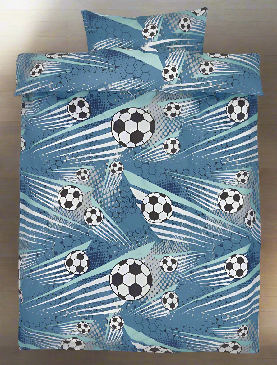 Football Printed Single Bedsheet with 2 Pillow Covers