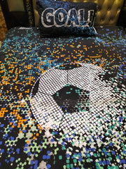 Black Pixel Football Kids Bed Sheet ds # 106 (Copy)