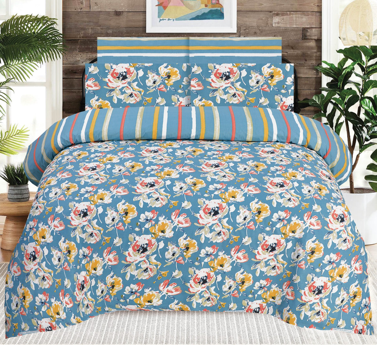 Painting Flowers Cotton Bedsheets