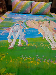 Cartoon Character Double Bed Sheet DS # 155