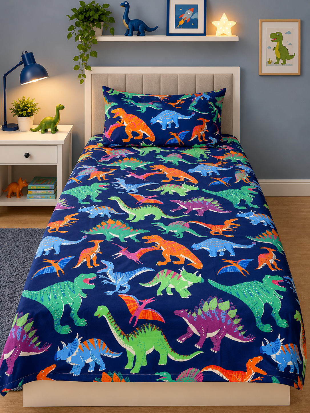 Dragons World Cotton Single Bedsheet