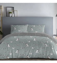 Fusion Geese King Size Cotton Bed Sheet Set