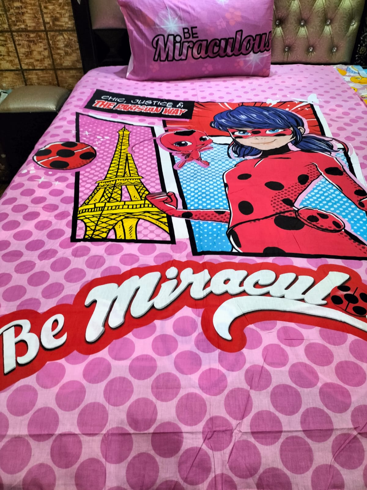 ladybug cotton kids bedsheet Ds # 041