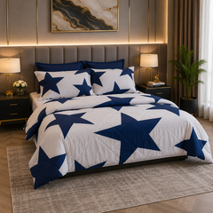 Galaxy Stars 6Pc Pure Cotton Parcale king Size Comforter Set