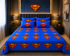 SuperMan Cotton Double Bedsheets