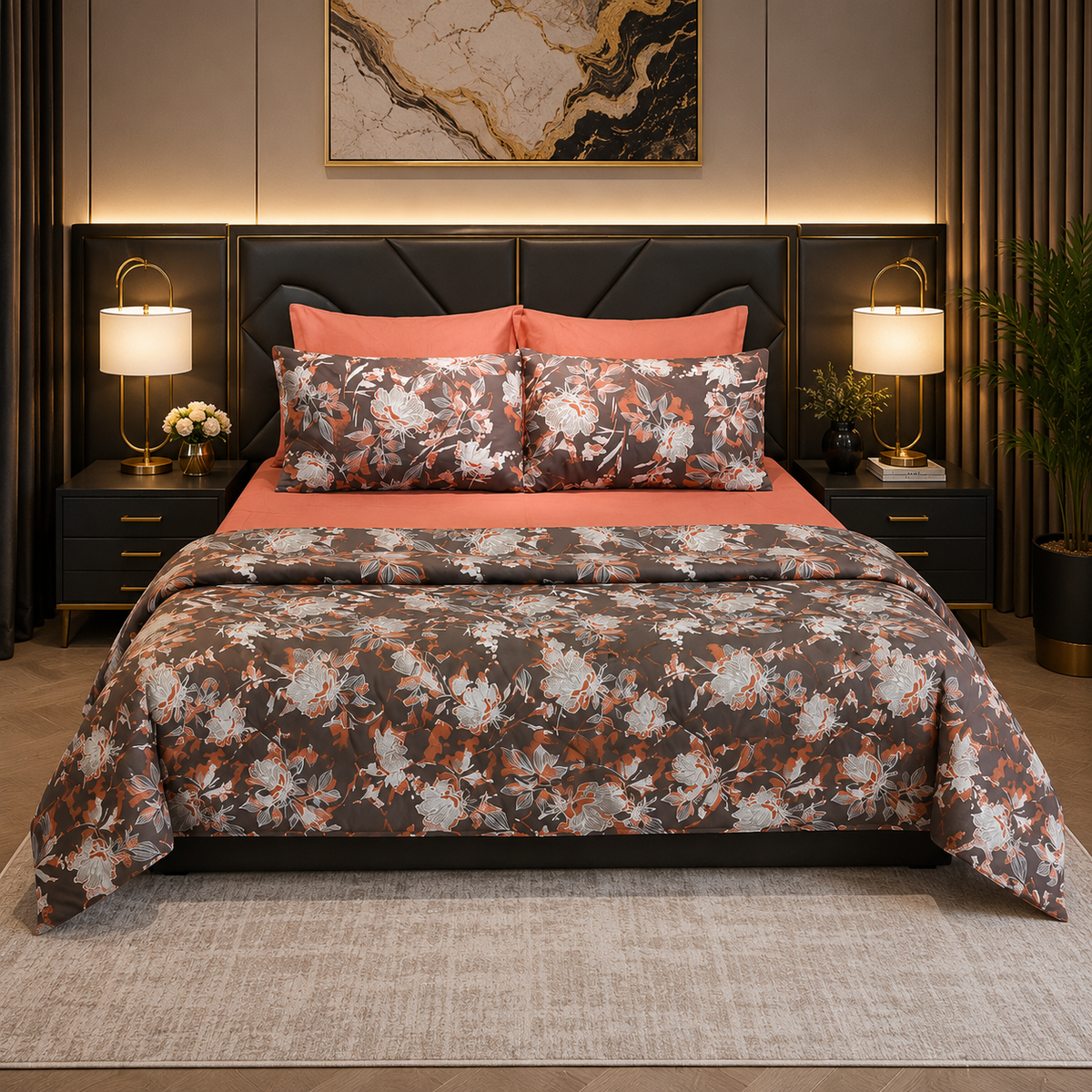 6Pc Pure Cotton Parcale Comforter Set