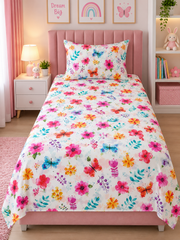 🌸 Butterfly Blossom Cotton Bedsheet