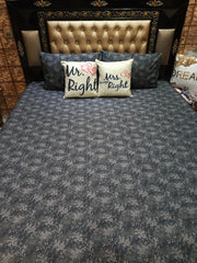 Black Floral King Size Bedsheets ET-D10