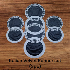Versacci Circle Centre Table Runner with 2 Matts