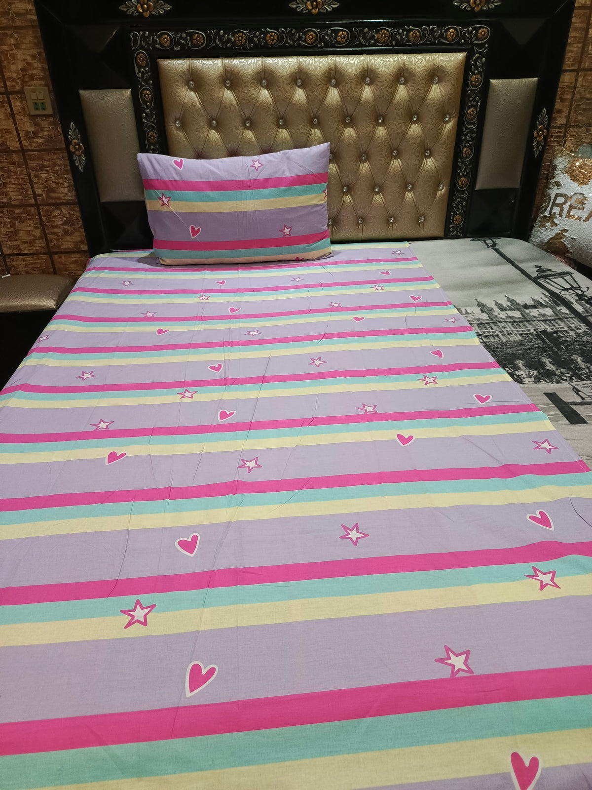 Star Heart Multi Colors Bedsheets