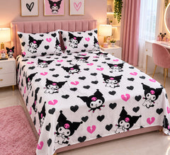 Kuromi Pink Crush Cotton Bedsheet