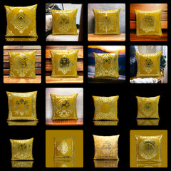Mustard Golden Foil Cushions Covers