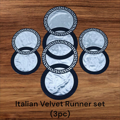 Versacci Circle Centre Table Runner with 2 Matts
