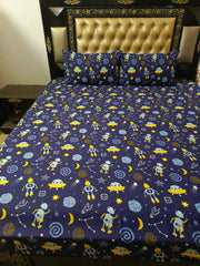 Spaceship Galaxy Cotton Bedsheets