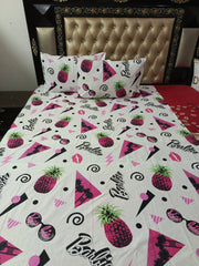 BarBie Glasses Pineapple Cotton Bedsheets