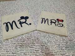 Pack of 2 Mr & Mrs Cushions Covers