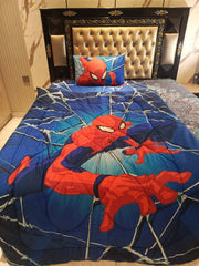 SpiderMan New Series 3pc Comforter Set, single Bedsheet, Pillow Cover, winter Comforter
