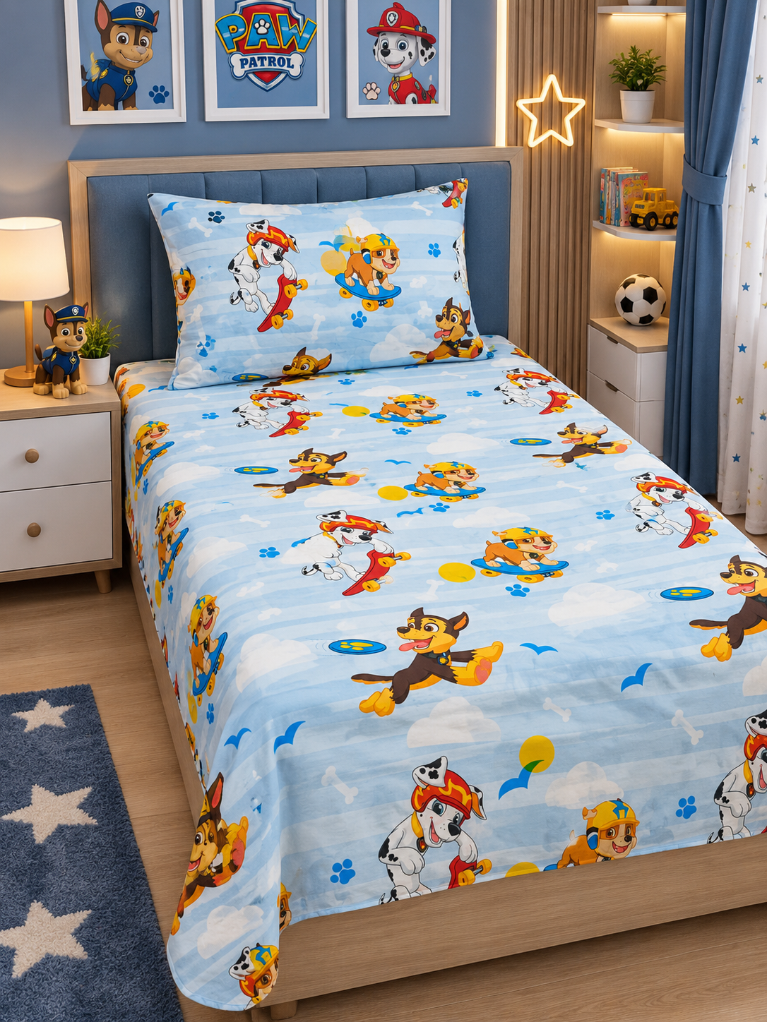 🛹 Paw Patrol Skateboard Adventure ⭐ Cotton Bedsheets