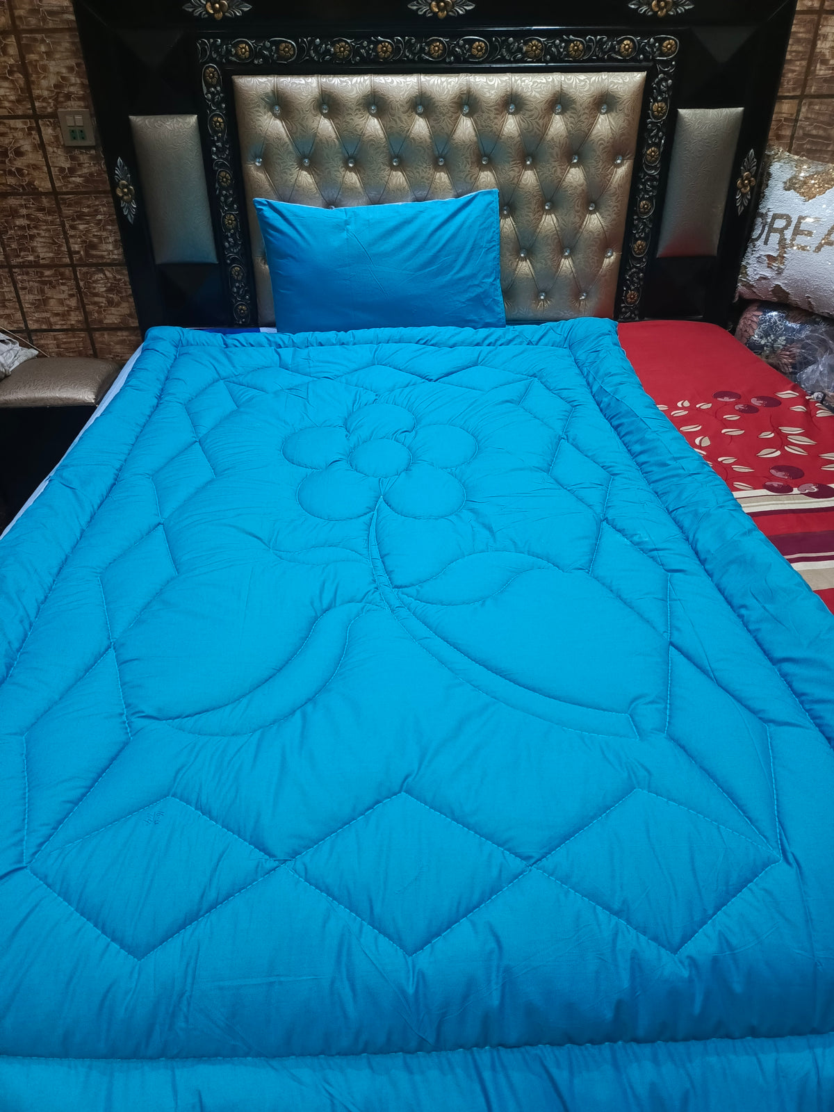 Plain Teal Colors 3px Comforter Set winter
