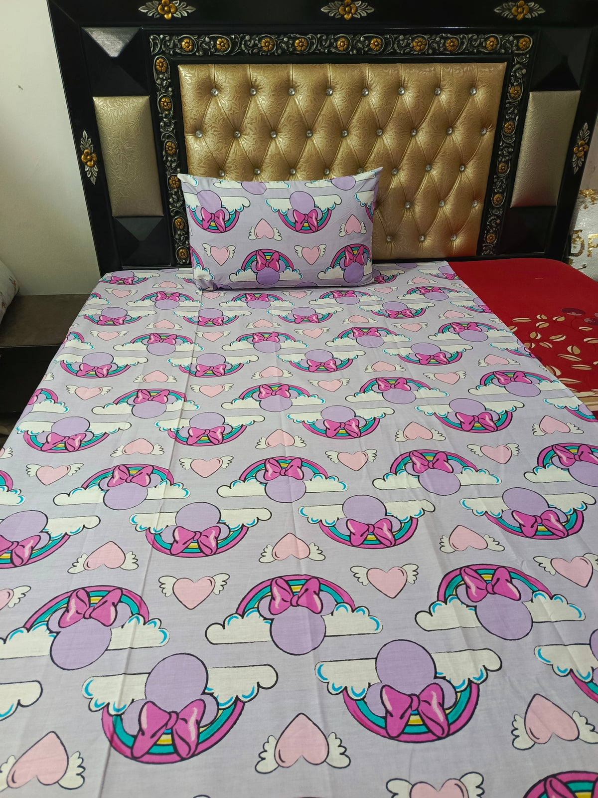 Rainbow Hearts cotton bedsheets