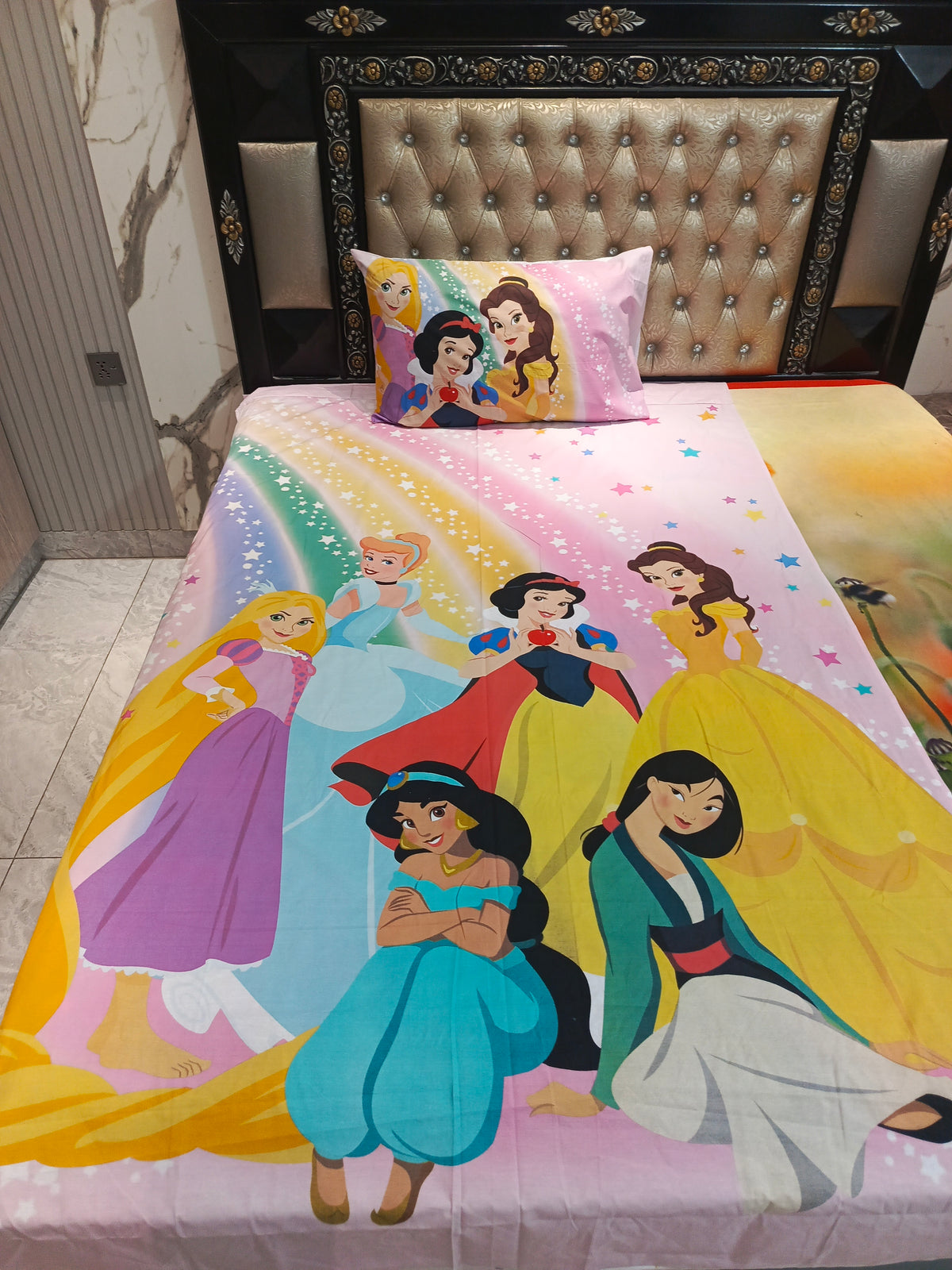 Magical Princess Galaxy Single Bedsheets With 1 Pillow Cover