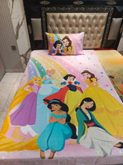 Magical Princess Galaxy Single Bedsheets With 1 Pillow Cover