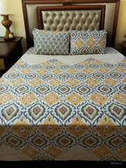 Golden Skin Motives Pure Cotton King Size Bedsheets