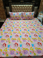 Barbie Princess OverAll Print Cotton Bedsheets