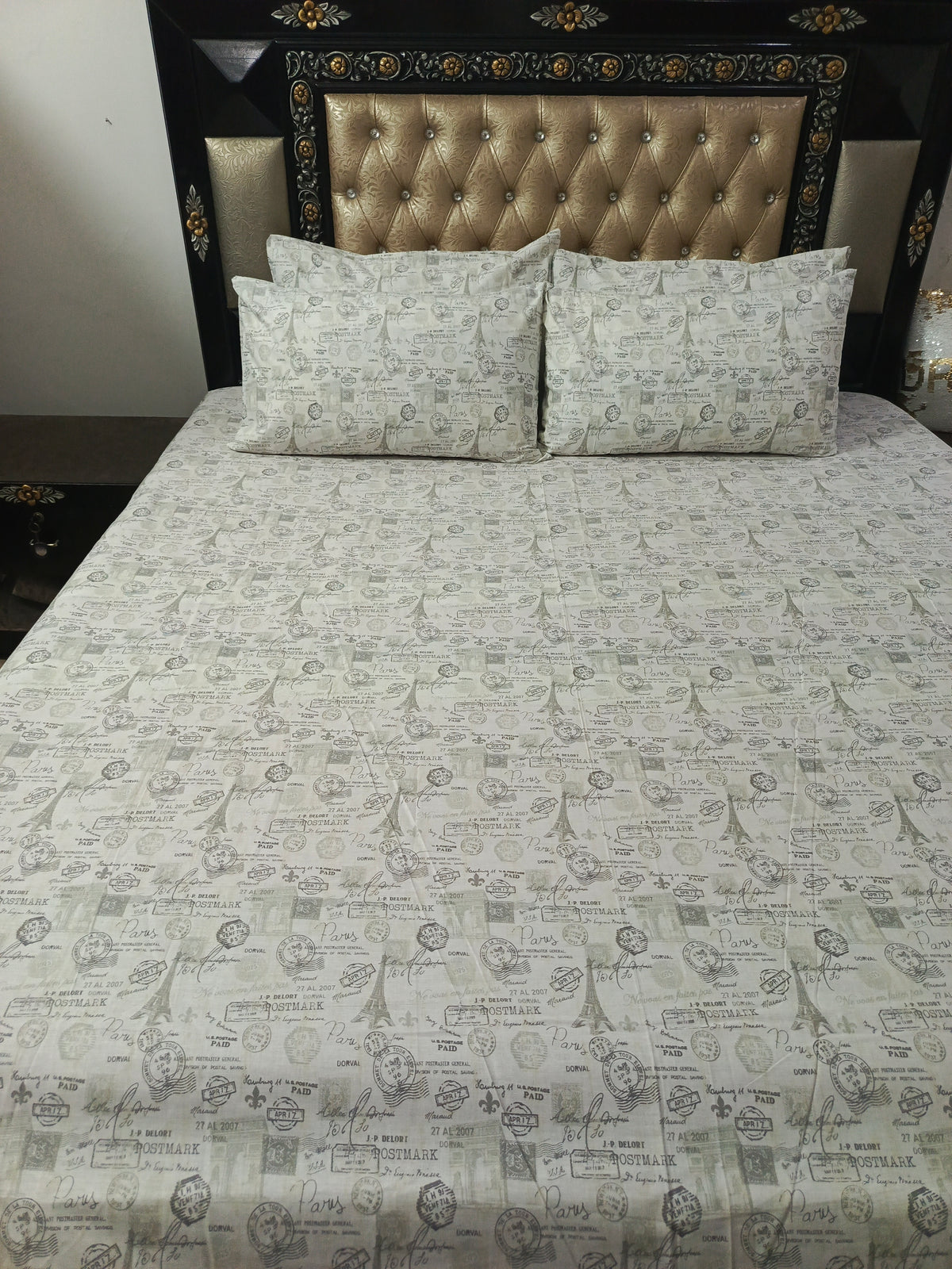 PARIS TICKETS COTTON BEDSHEETS
