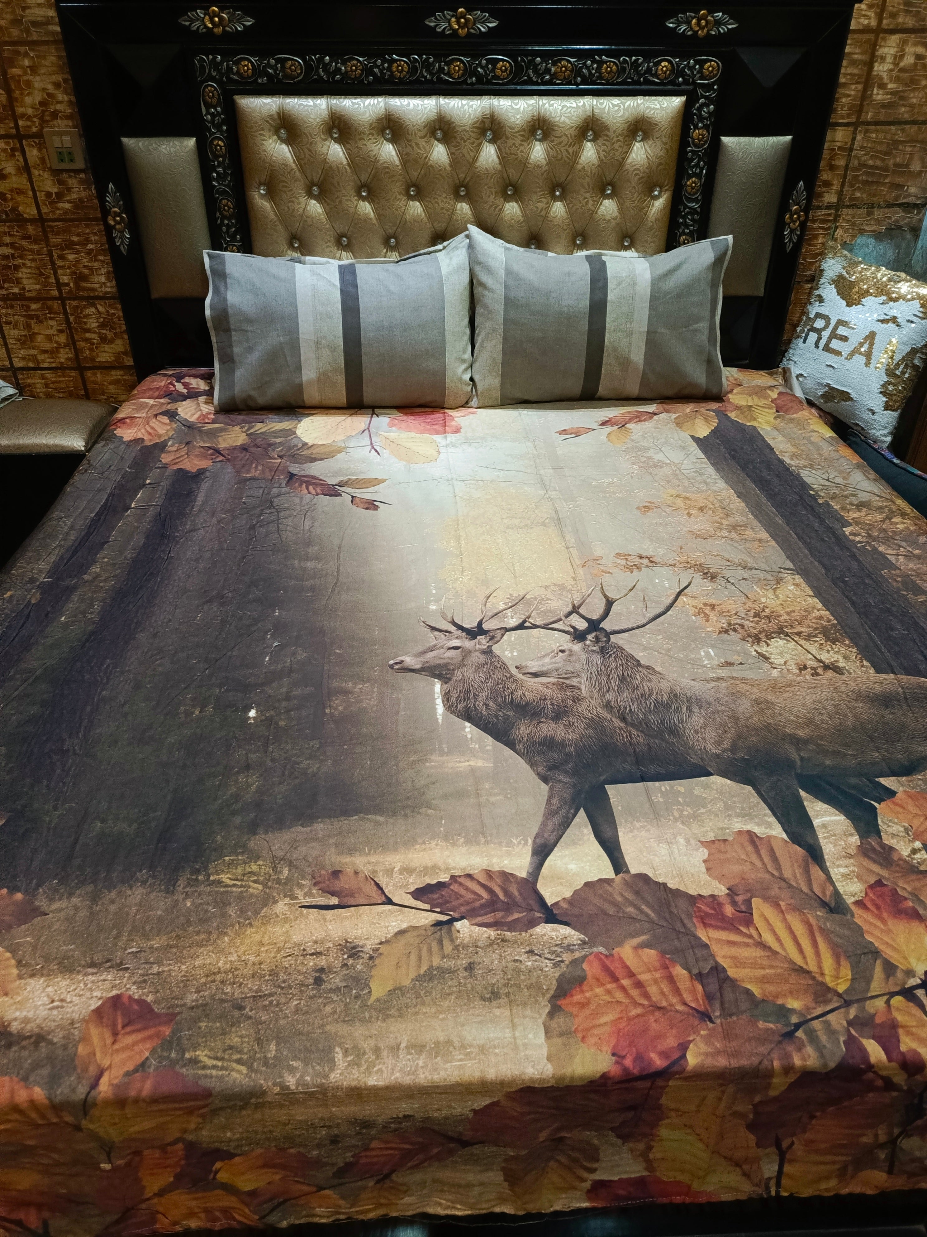 Wooded Bedsheets Double Bed