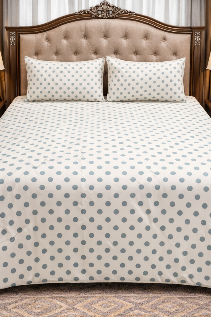 Polka Dots HIGH THREAD Double Bedsheets