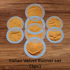 Versacci Circle Centre Table Runner with 2 Matts