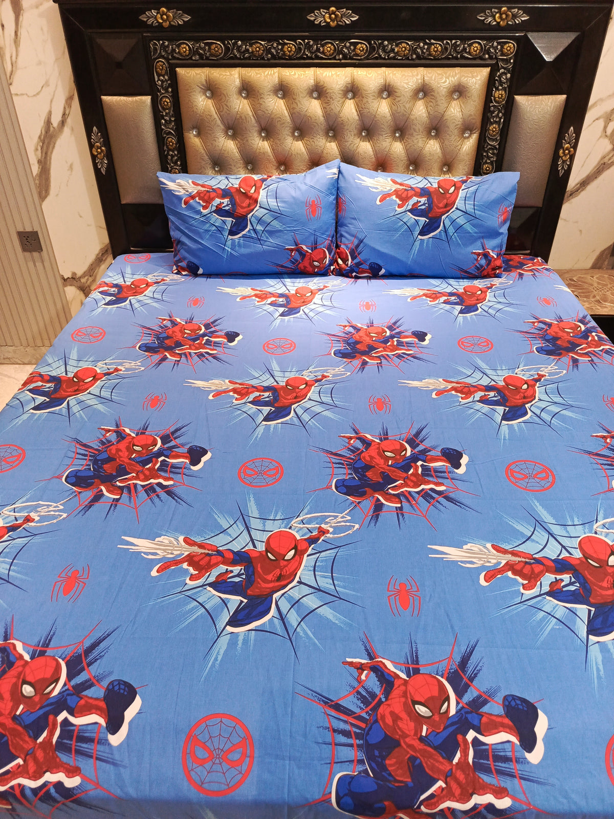 Spiderman All over Cotton Double Bedsheets