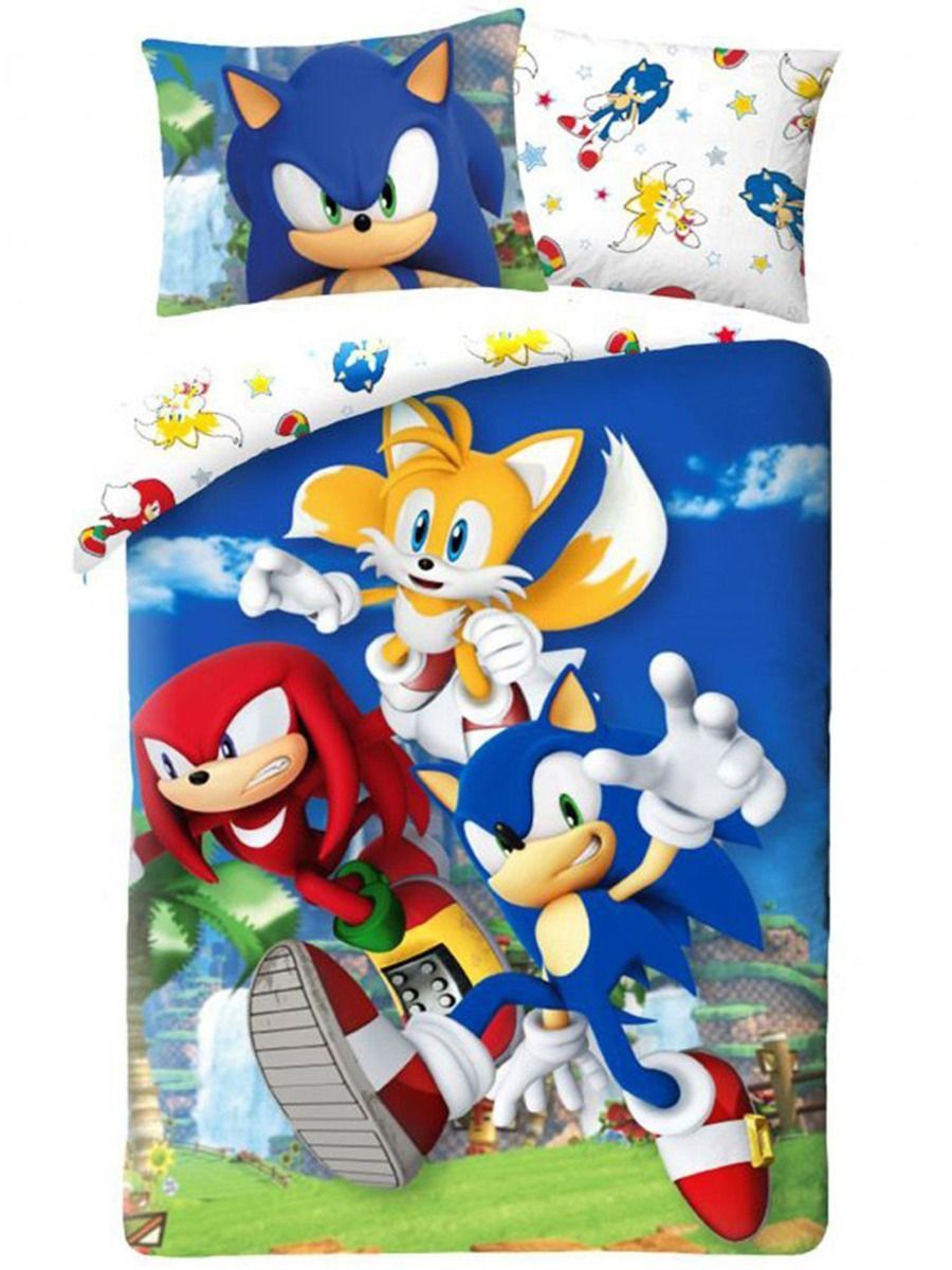 Sonic & Friends Single 3Pc Comforter Set, Bedsheet, Pillow Cover, Comforter