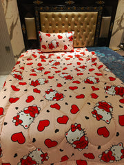 Hello Kitty Red Hearts All over 3Pc Comforter Set