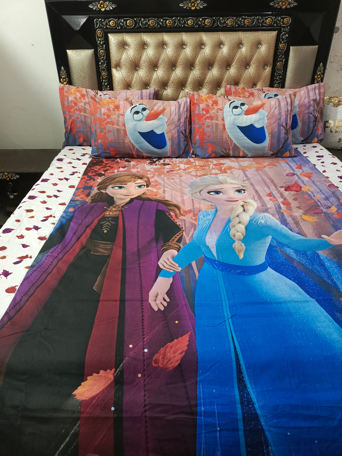 Anna Elsa Spring season Double Bedsheet