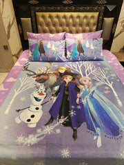 Frozen Family Cotton Double Bedsheets