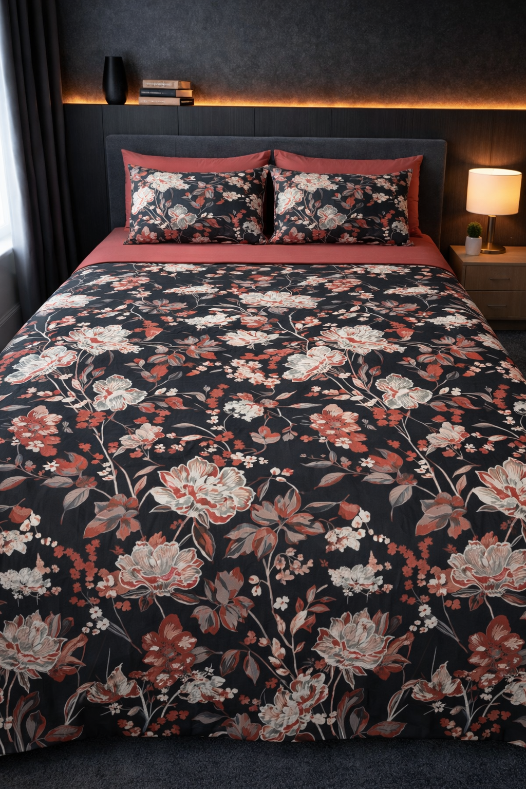 Shadow Petals Cotton Double (King) Bedsheets