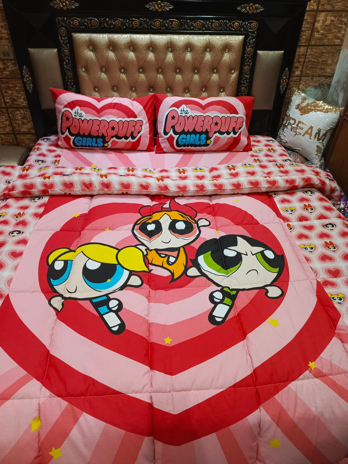Power puff Girls King Size Winter Comforter set 4pcs