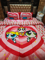 Power puff Girls King Size Winter Comforter set 4pcs