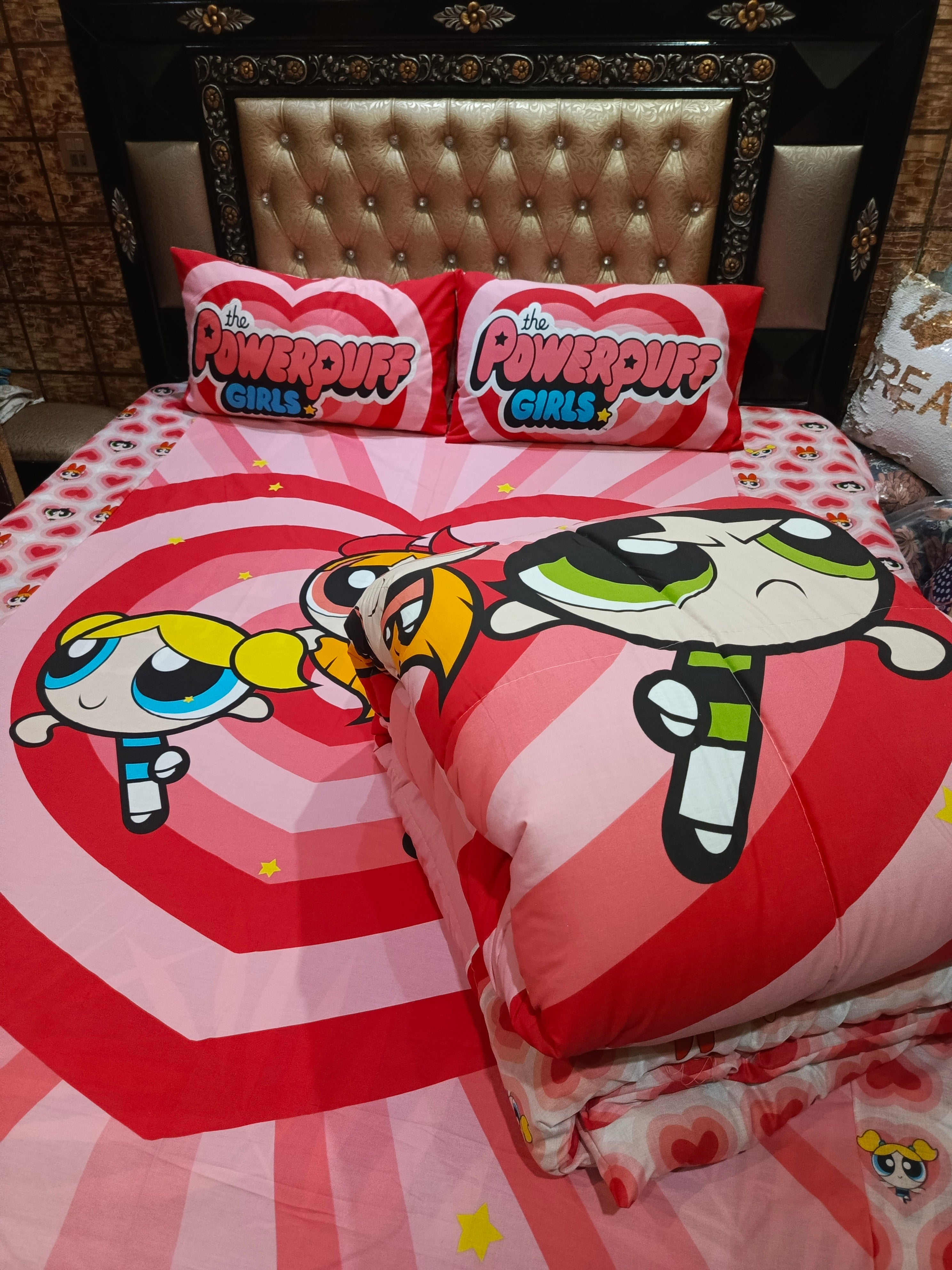 Power puff Girls King Size Winter Comforter set 4pcs