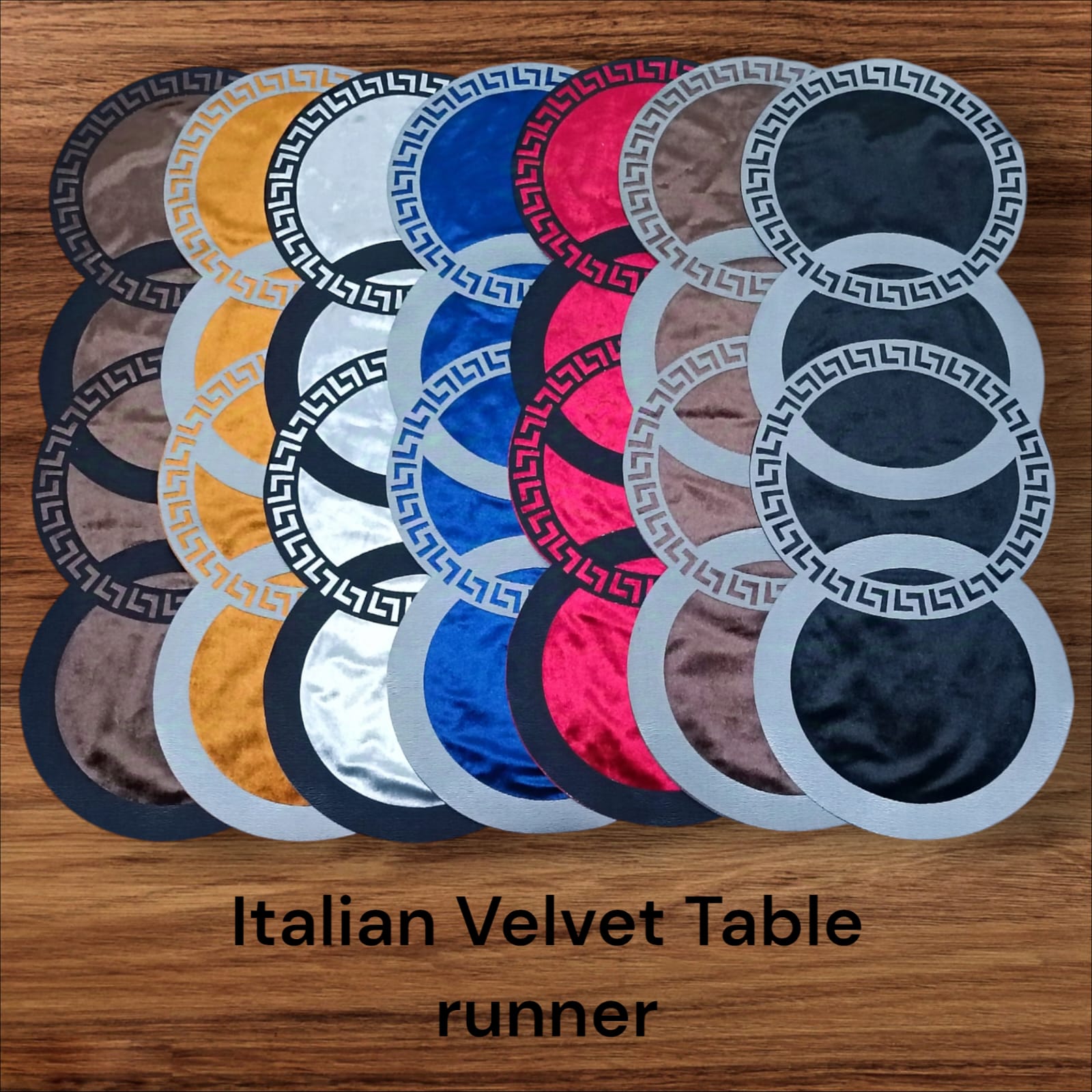 Versacci Circle Centre Table Runner with 2 Matts